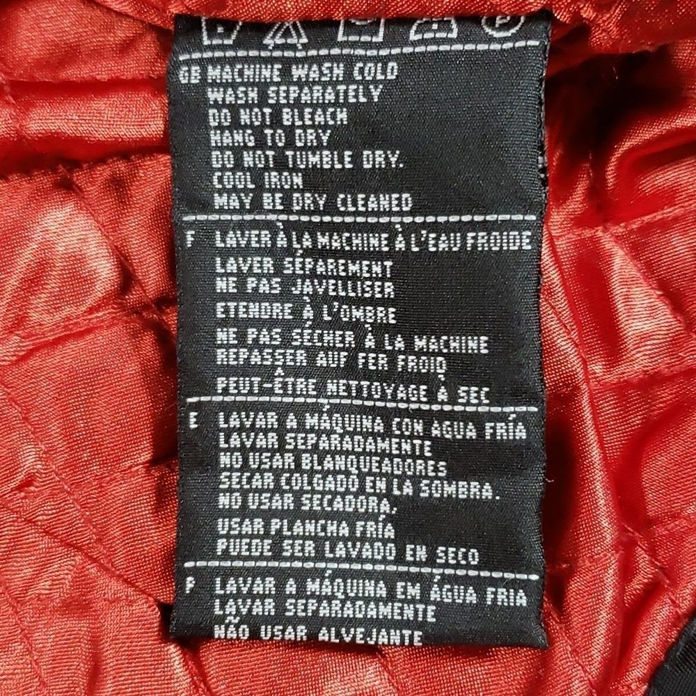 Harley-Davidson Black Winter Coat Nylon Faux Fur Motorcycle Jacket Red Lining‎ M - Picture 11 of 12